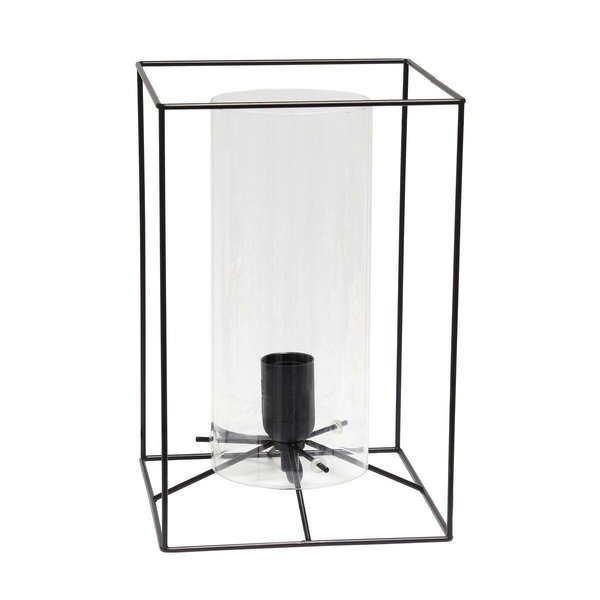 Feeltheglow Large Exposed Glass & Metal Table Lamp, Black & Clear FE2519912